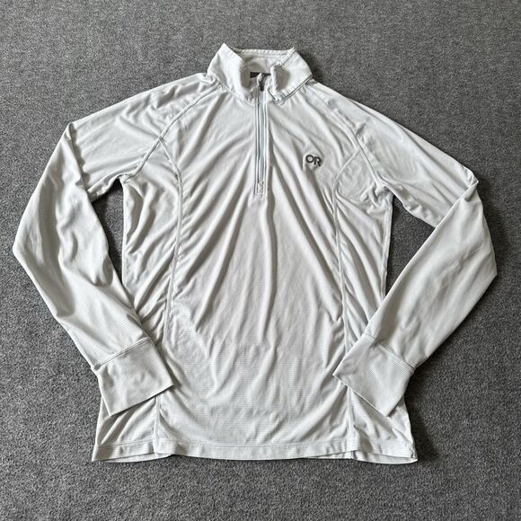 Outdoor Research Echo 1/4-Zip Sun Shirt - Small Men's Grey Lightweight Shirt - Picture 1 of 8